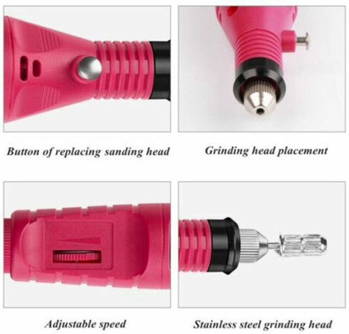 Professional Portable Electric Manicure & Pedicure Drill - Red