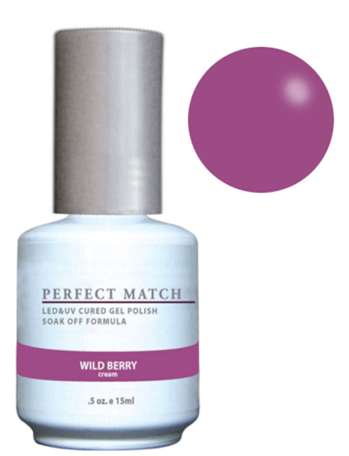 LeChat Perfect Match Gel Polish & Nail Lacquer Wild Berry - .5oz