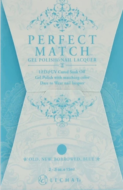 LeChat Perfect Match Gel Polish & Nail Lacquer Old, New, Borrowed, Blue - .5oz