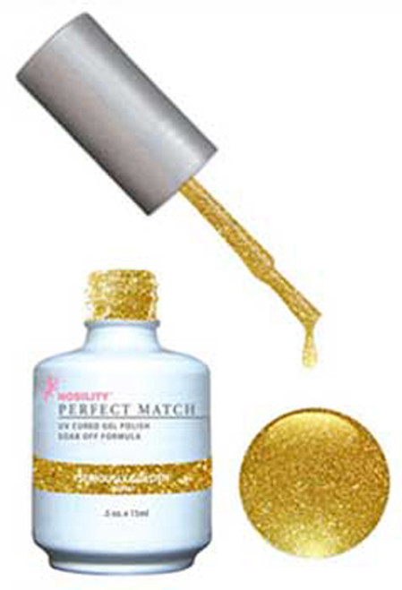 LeChat Perfect Match Glitter Gel Polish & Nail Lacquer Seriously Golden - .5oz