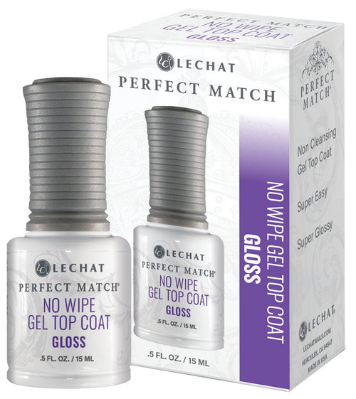 LeChat Perfect Match No Wipe Gel Top Coat Gloss - .5 fl oz / 15 mL