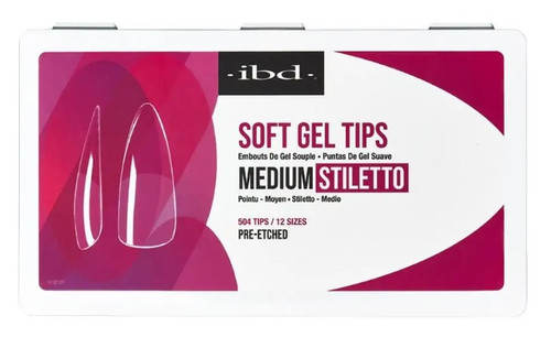 ibd Clear Soft Gel Tips - Medium Stiletto - 504 CT