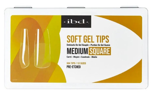 ibd Clear Soft Gel Tips - Medium Square - 504 CT