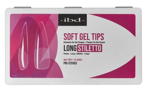 ibd Clear Soft Gel Tips - Long Stiletto - 504 CT