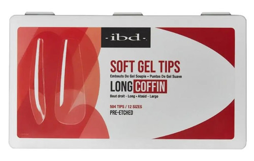 ibd Clear Soft Gel Tips - Long Coffin - 504 CT