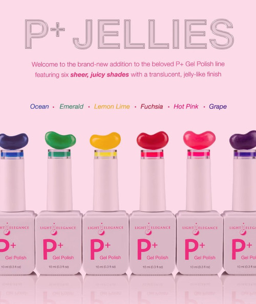 Light Elegance P+ Color Gel Polish Jellies Collection - 6 PC