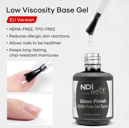 NDi beauty HEMA - Free Glass Finish Gel Base - .5 oz
