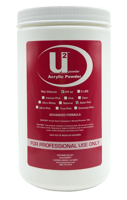 U2 Acrylic Nail Powder Asian Pink - 24 oz
