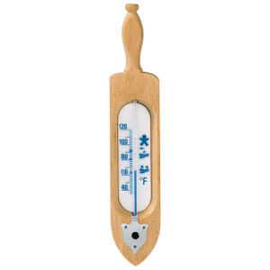 Spa Pool Bath Jacuzzi Thermometer Beech Wood Hokco