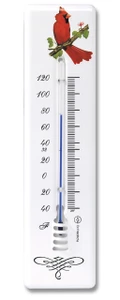 Wall Thermometer Cardinal Bird Design Hokco