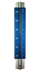 Analog Wall Thermometer Aluminum Medium Electric Blue Hokco
