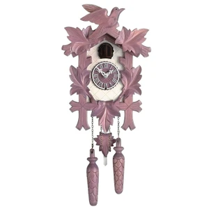 Design Collection Quartz Cuckoo Clock, mauve/white