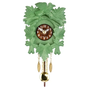Black Forest Quartz Pendulum Clock and Cuckoo Chime Green