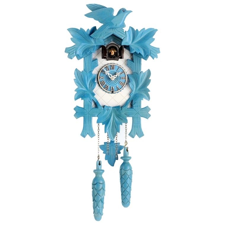 Design Collection Quartz Cuckoo Clock, blue/white