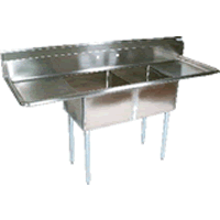 Image of Atlantic Metalworks 2CS-101410-2 - 10x14x10 Economy 2 Drainboard 2 Bowl Sink