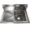 Atlantic Metalworks 1CS-181812-1L - 18x18x12 1 Drainboard 1 Bowl Sink top view