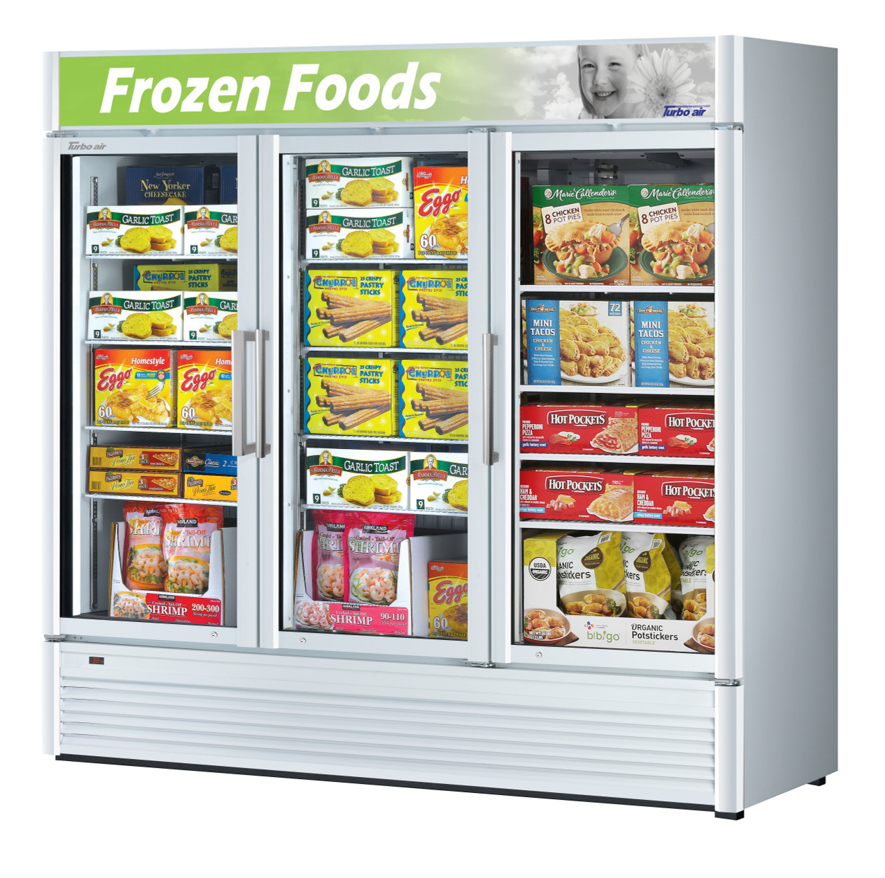 Upright Freezer with Glass Door for Frozen Food