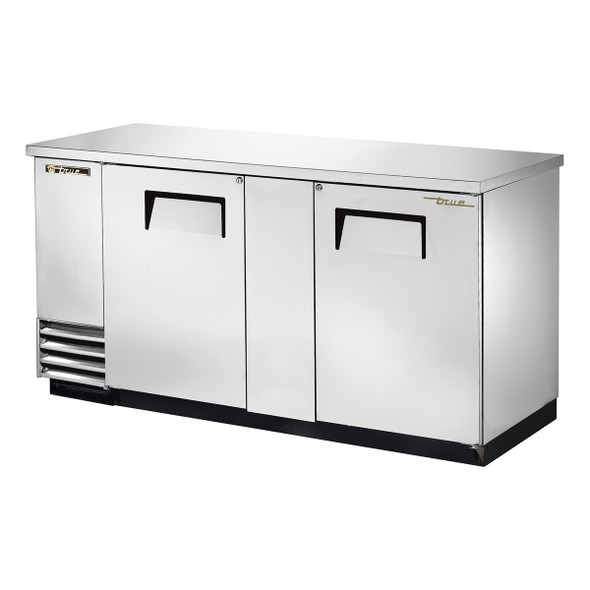 True's TBB-3-S-HC Stainless Steel Back Bar Cooler on a white background