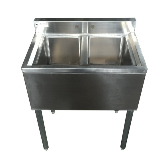 Atlantic Metalworks BAR-2CS-101410-0 - 10x14x10 2 Comp. Underbar Sink