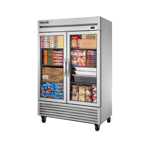 True&#39;s T-49FG-HC~FGD01 freezer filled with foods and desserts