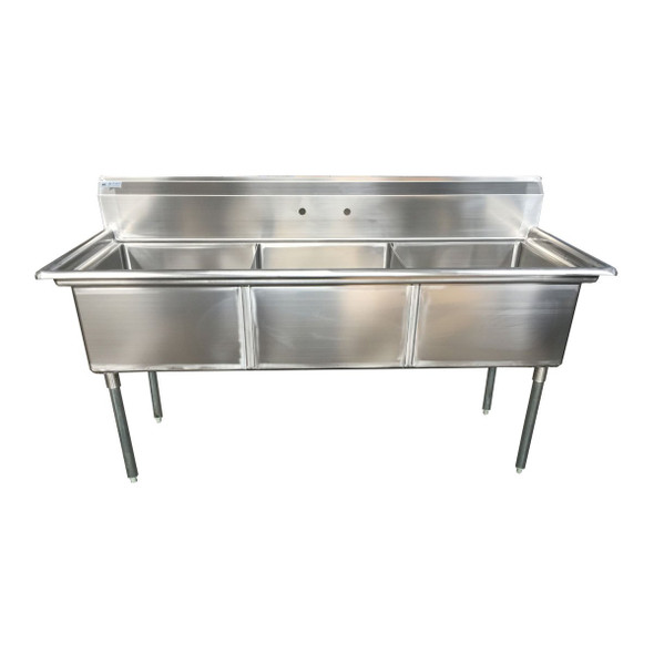 Economy Stainless 1 Well 24x24 Sink w 24 Drain Board R