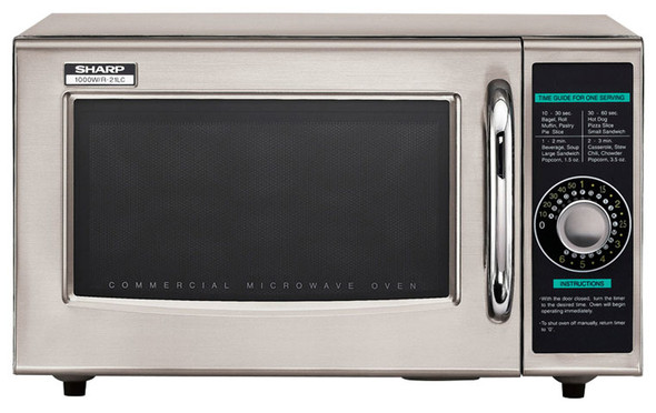 Front view of Sharp R-21LCF 1000W Commercial Microwave