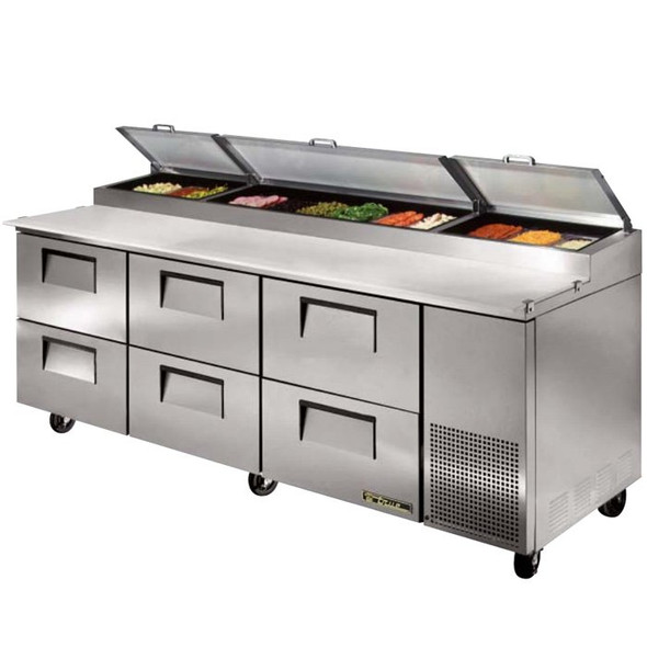 TPP-93D-6 True 93” Pizza Prep Table w/ 6 Drawers