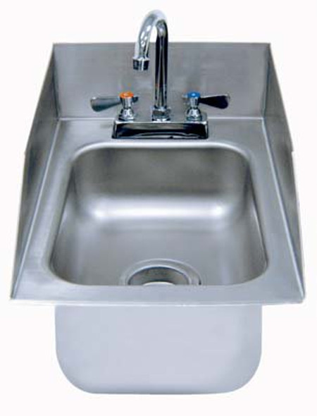 Lead Free Drop-In Sink Stainless with Side Splashes 10x14x5