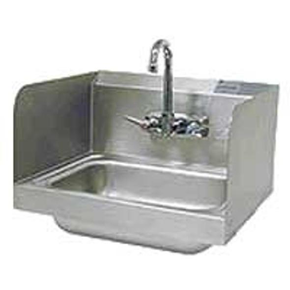 BK Resources BKHS-W-1410-SS-P-G Splash Mount Hand Sink w/Side Splashes - Lead Free