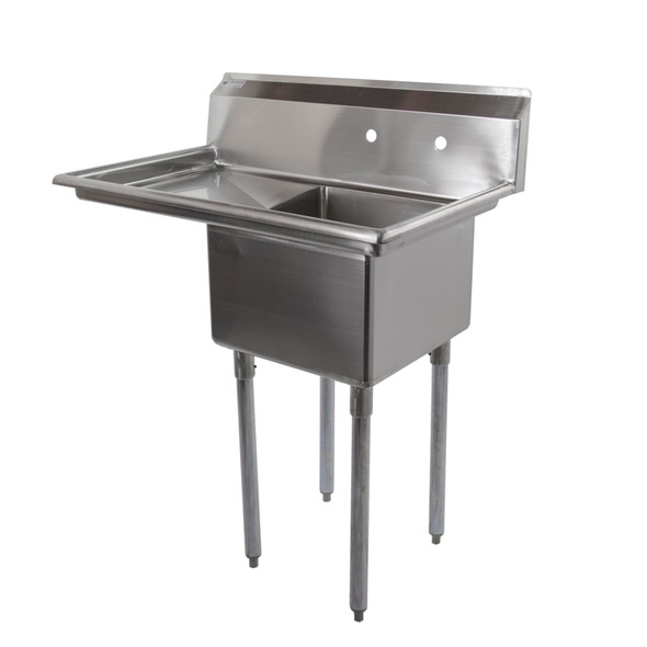 Atlantic Metalworks 1CS-181812-1L - 18x18x12 1 Drainboard 1 Bowl Sink angle