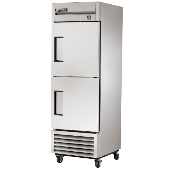 True TS-23-2-HC 23 Cu. Ft. Stainless Steel Refrigerator 2 Solid Half Doors with Hydrocarbon Refrigerant