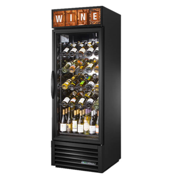 True GDM-23W-HC~TSL01 Glass Swing Door Wine Merchandising Refrigerator