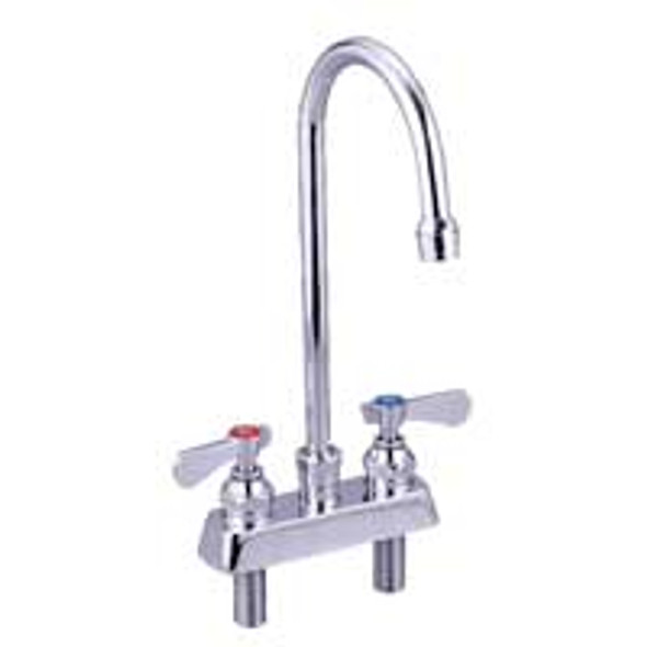 BK Resources BKF-4DM-3G-G Deck Mount Faucet w/3.5" Gooseneck Spout - Lead Free