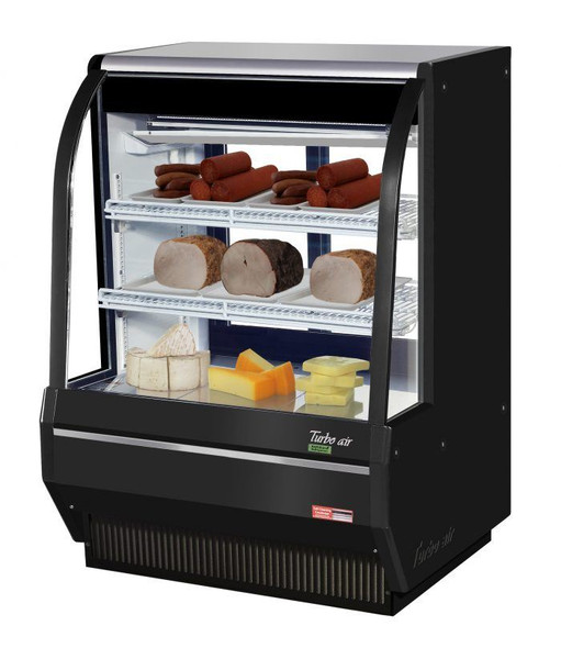 36 in Curved Glass Deli Case - Turbo Air TCDD-36H-B-N