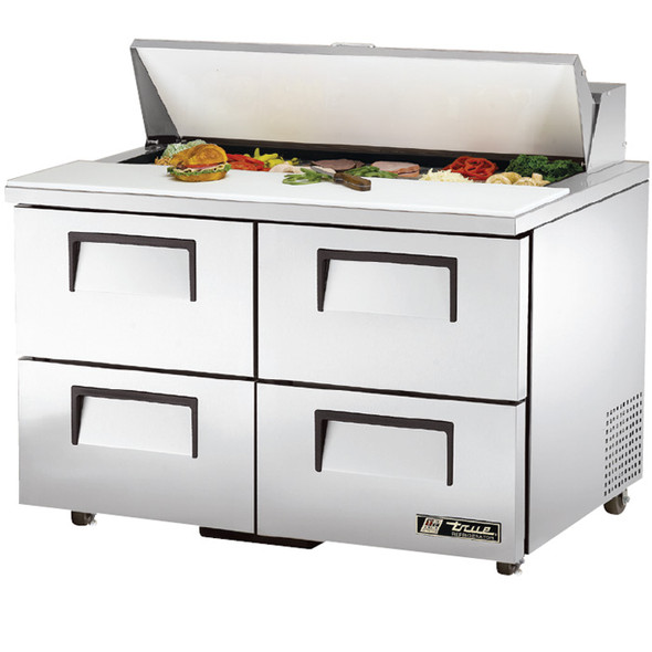 TSSU-48-12D-4 True 48” 12 Bin 4 Drawer Sandwich/Salad Prep Table