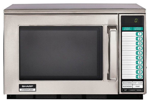 Front view of Sharp&#39;s R-22GTF 1200W Microwave