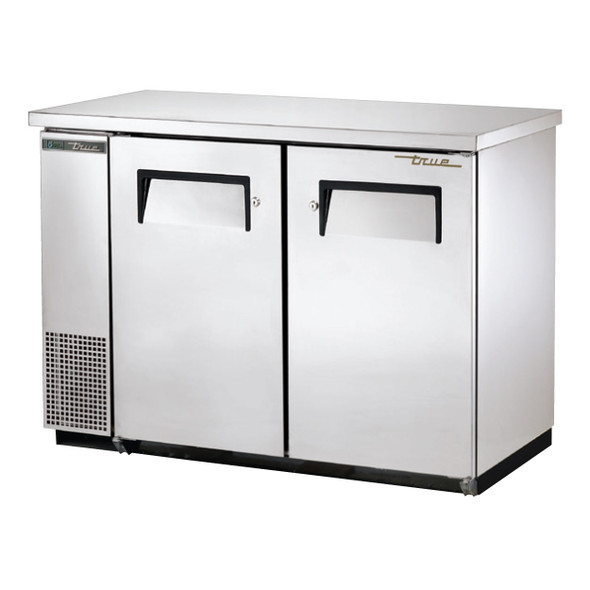 True TBB-24-48-S-HC Stainless Steel Back Bar Cooler from the front