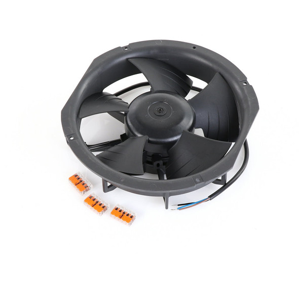 Image of fan and clips for the True 821640 Fan Motor Retrofit Kit