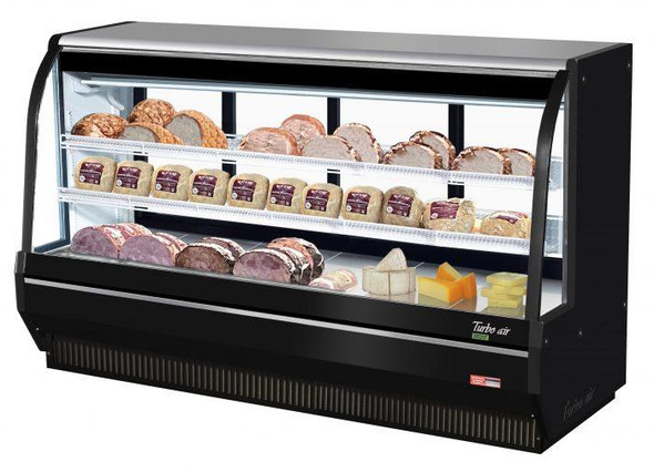 96 in. Curved Glass Deli Case - Turbo Air TCDD-96H-B-N