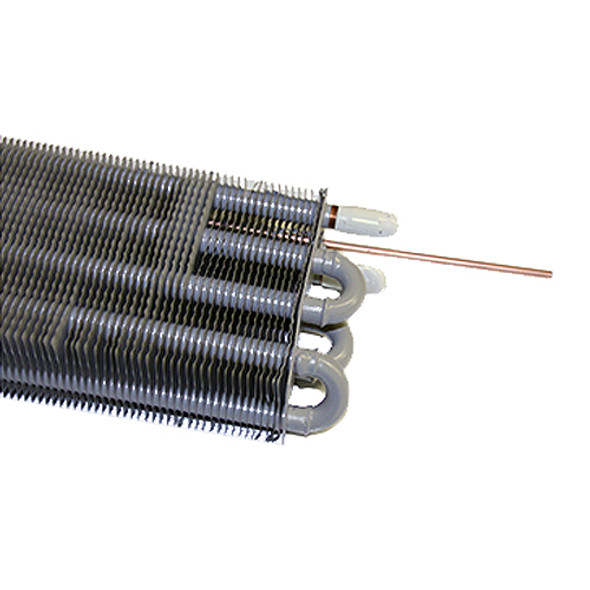 Image of the end section on the True 914925 evaporator coil assembly