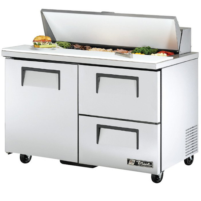 TSSU-48-12D-2 True 48” 12 Bin 2 Drawer Sandwich/Salad Prep Table