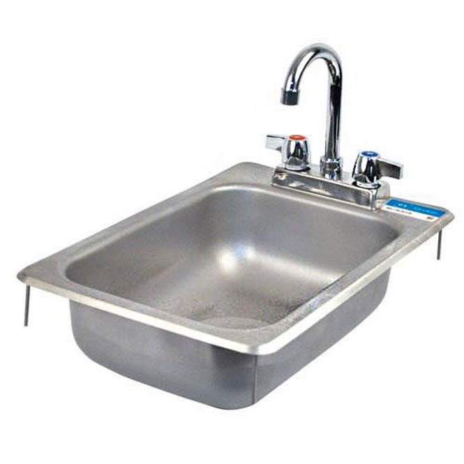 BK Resources BK-DIS-1014-5D-P-G Drop-In Sink with Faucet