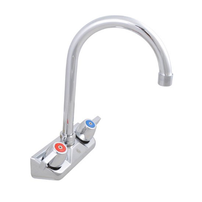 BK Resources BKF-W-8G-G Splash Mount Faucet with 8” Gooseneck Spout - Lead Free