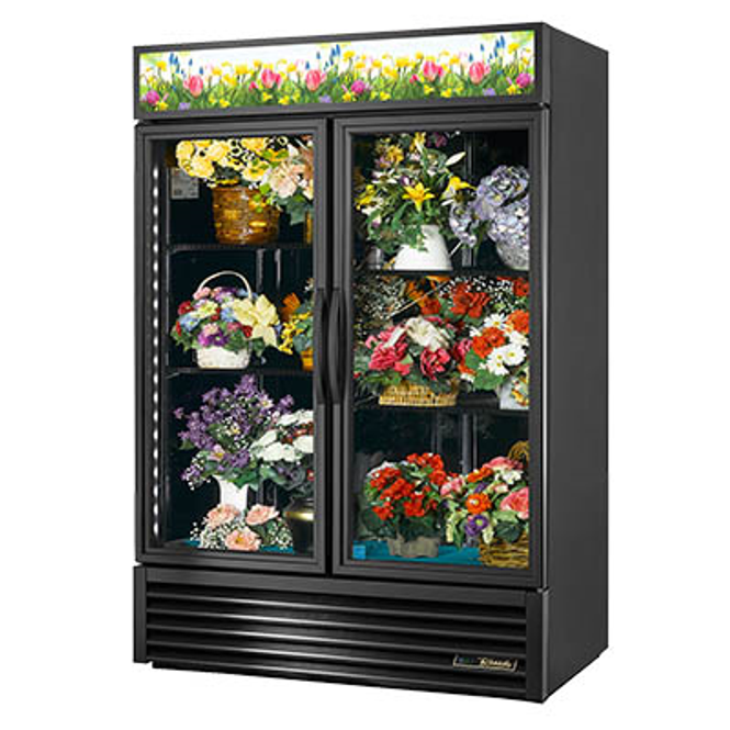 True GDM-49FC-HC~TSL01 Glass Swing Two-Door Floral Case