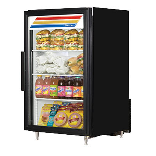 True GDM-07-HC~TSL01 Glass Swing Door Counter-Top Merchandising Refrigerator