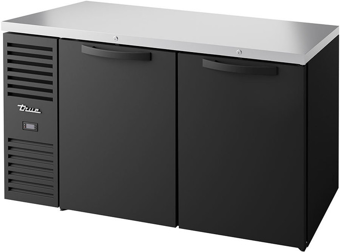 True&#39;s TBR60-RISZ1-L-B-SS-1
 Food-Rated Back Bar Cooler from the front