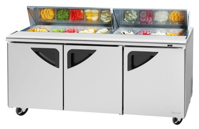 Turbo Air TST-72SD-N - 72" 18 Bin Super Deluxe Sandwich/Salad Prep Table