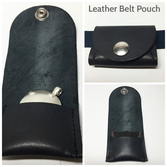 Leather belt pouch to wear with EMF Blocker Pendant