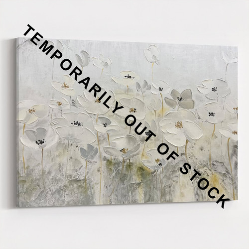 Whispers Of White Petals - 150cm x 100cm