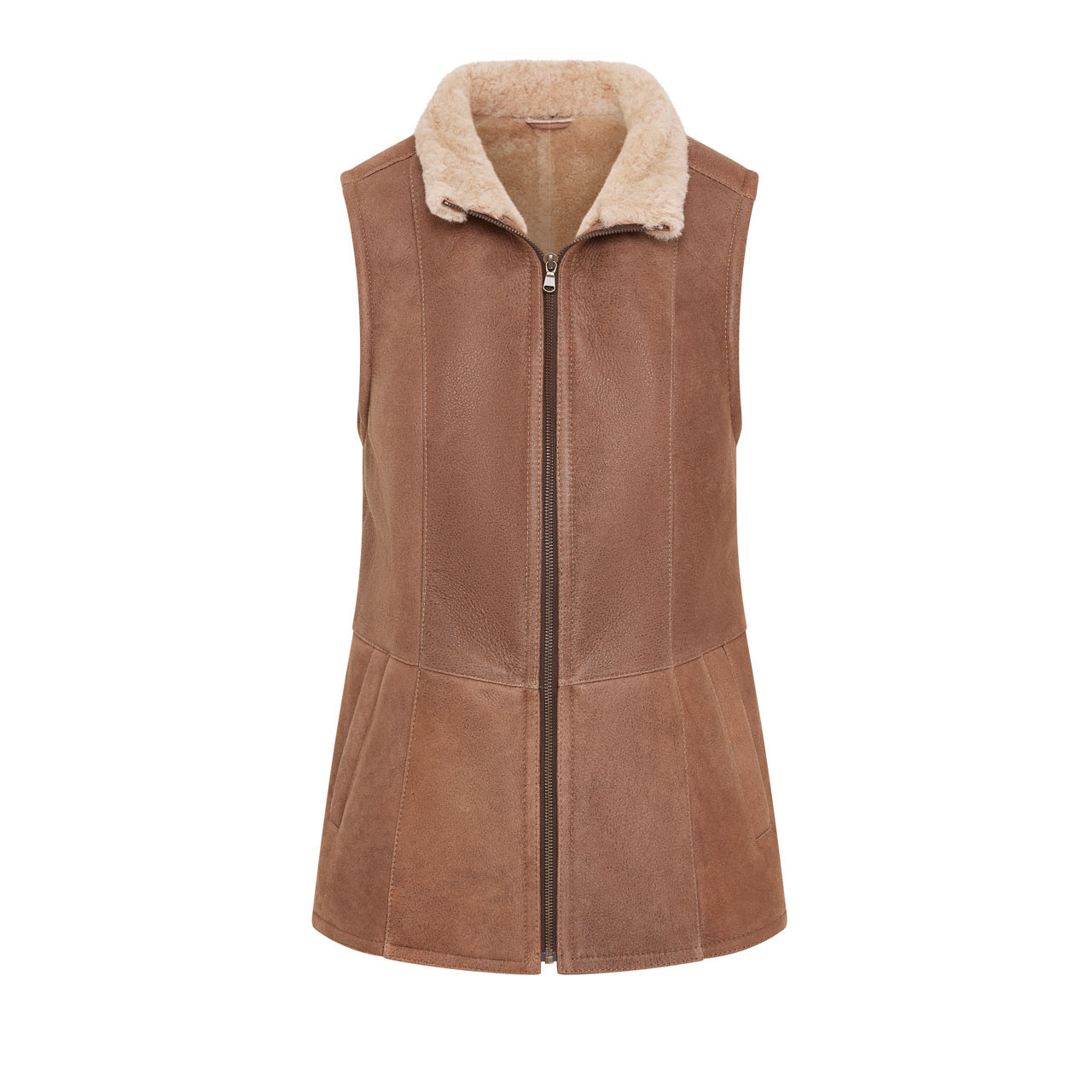 Women's Sheepskin Bodywarmer Nutmeg - Main Image